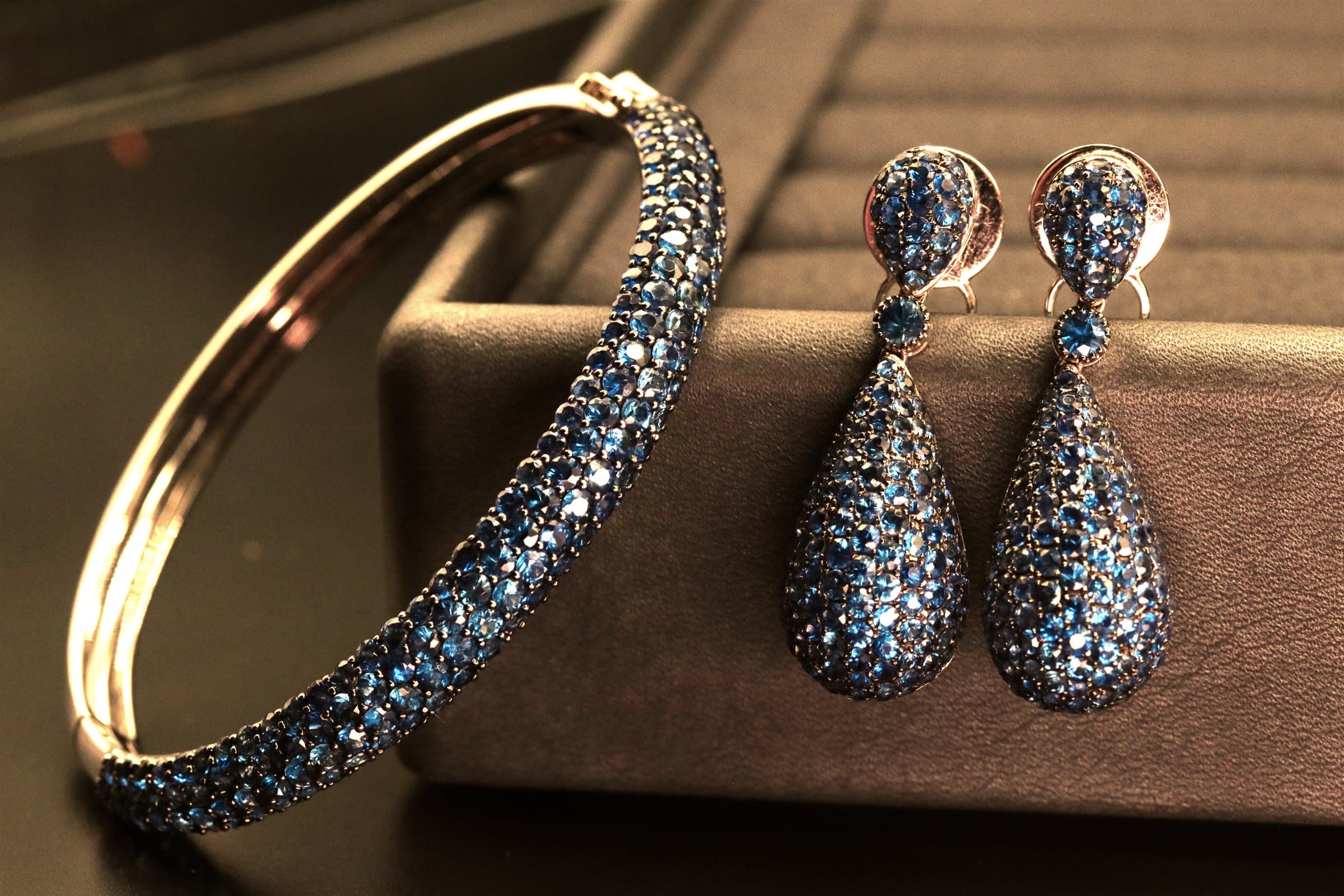 Blue sapphire drop earrings